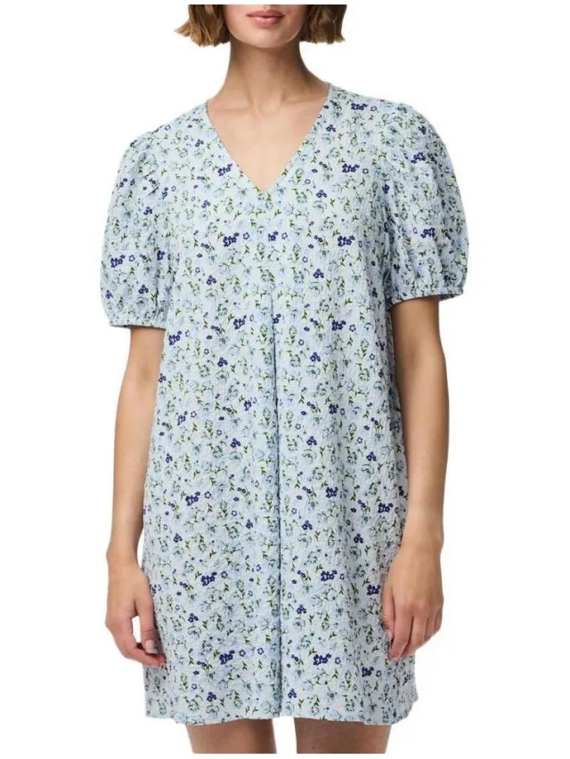Pieces Korte Jurk Pieces Talia Blauw