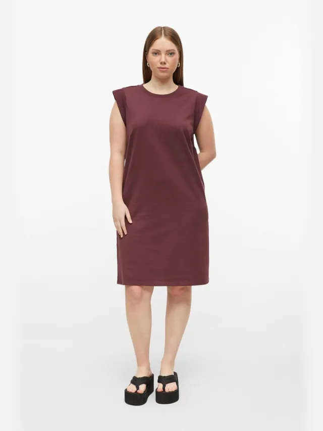 QS female - Kniehoge jerseyjurk bordeaux
