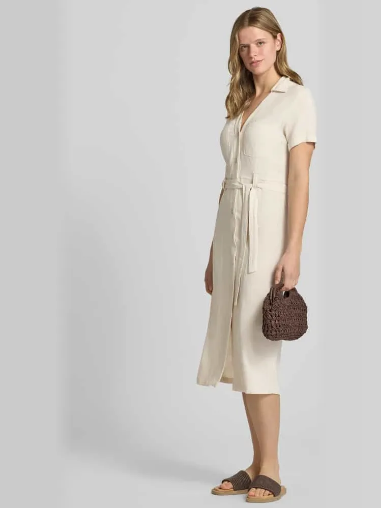 Only Smalle vrijetijdsjurk van mix van viscose en linnen model 'SIESTA' zand, foto 3
