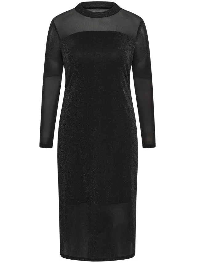 Kaffe Curve Damesjurk met lange mouwen KAFFE Curve Kcolgie Glitter meteoriet