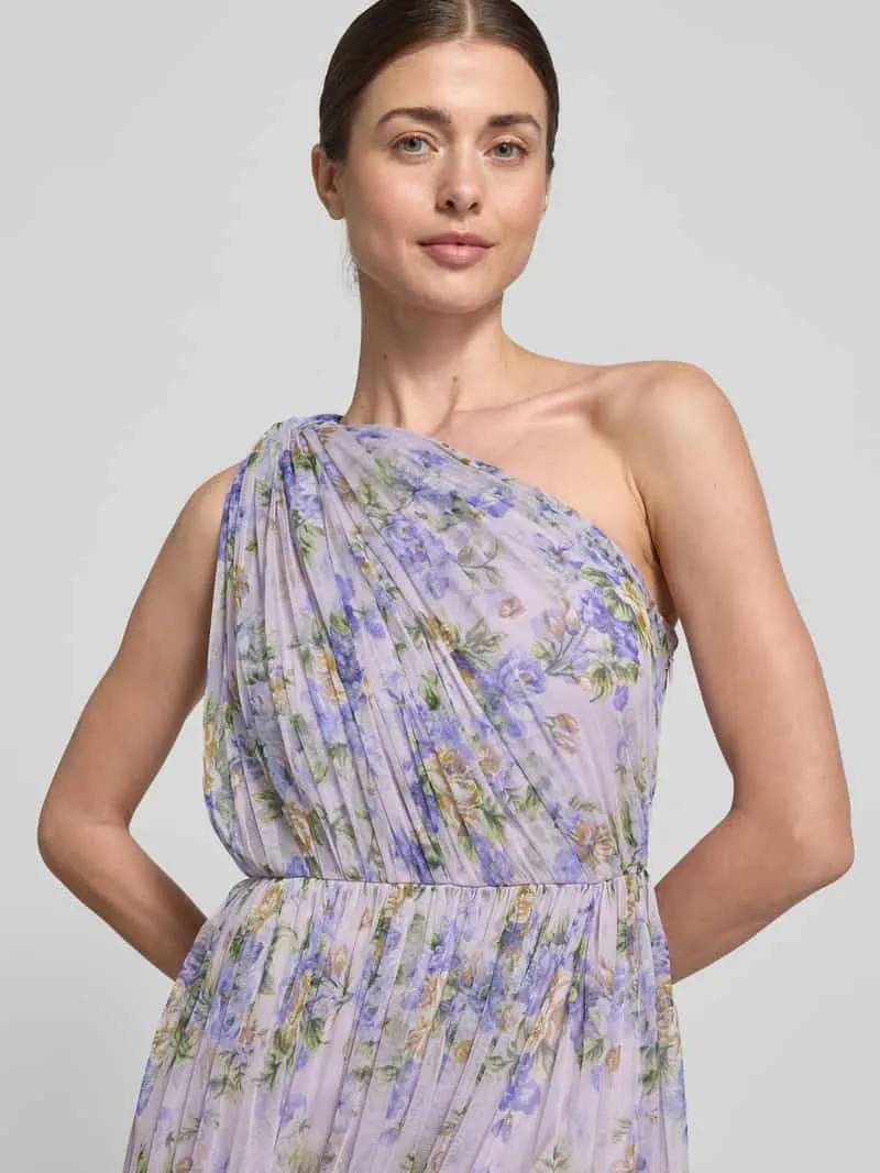 Lace & Beads regular fit avondjurk met ruches lila, foto 3