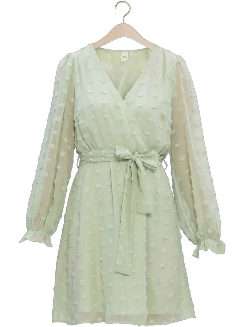 Y.A.S. YAS Dames Jurken Yasdottie Ls Wrap Dress - Mint, foto 2