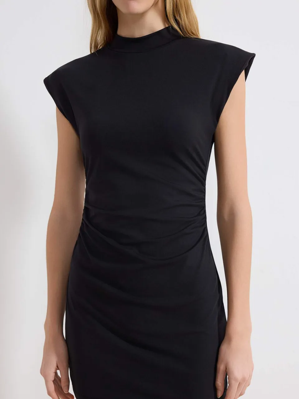 Trendyol TRENDYOLMİLLA Dames Zwart Effen Kort / Mini Mouwloos Zakelijk Bodycon Jurken, foto 2