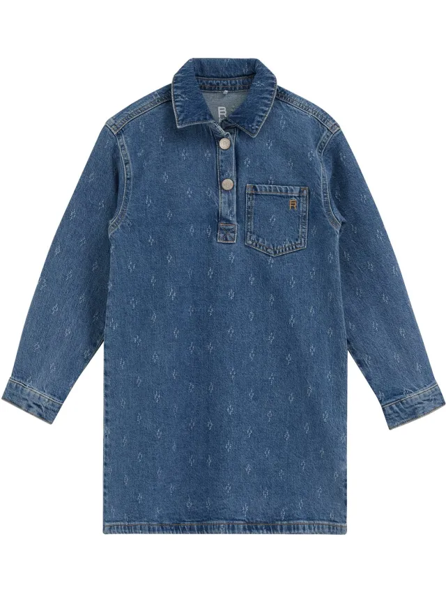 WE Fashion Meisjes denim jurk met structuur Blue