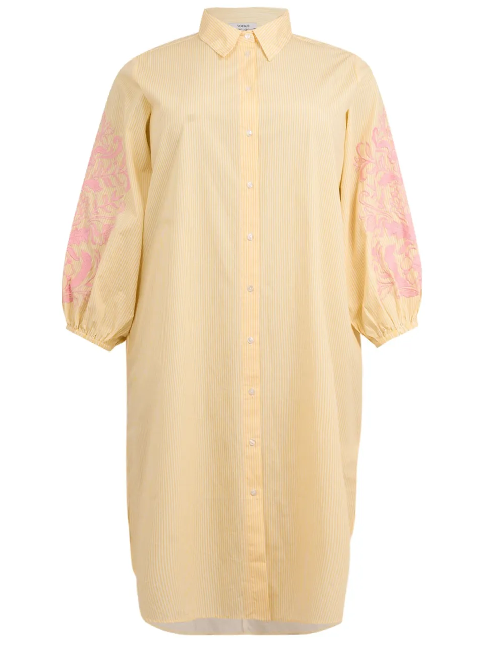 Yoek Blouse-jurk FLOWER STRIPE | Geel, foto 4