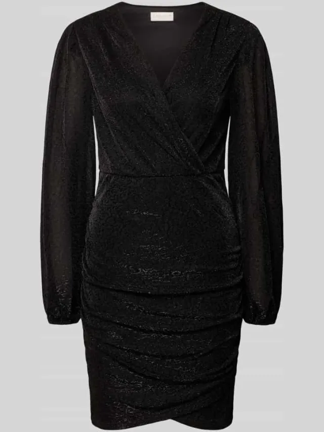 Apricot Slim fit minijurk met V-hals zwart, foto 2