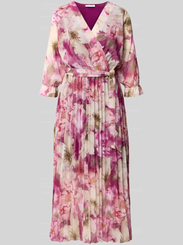 ZABAIONE Midi-jurk met bloemenprint model 'Matilda' fuchsia, foto 2