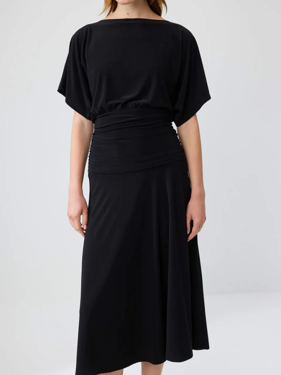 Trendyol TRENDYOLMİLLA Dames Zwart Effen Maxi Kort Skater Jurken