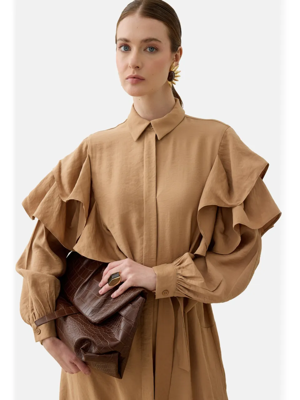 Modest Dress Refka camel, foto 2