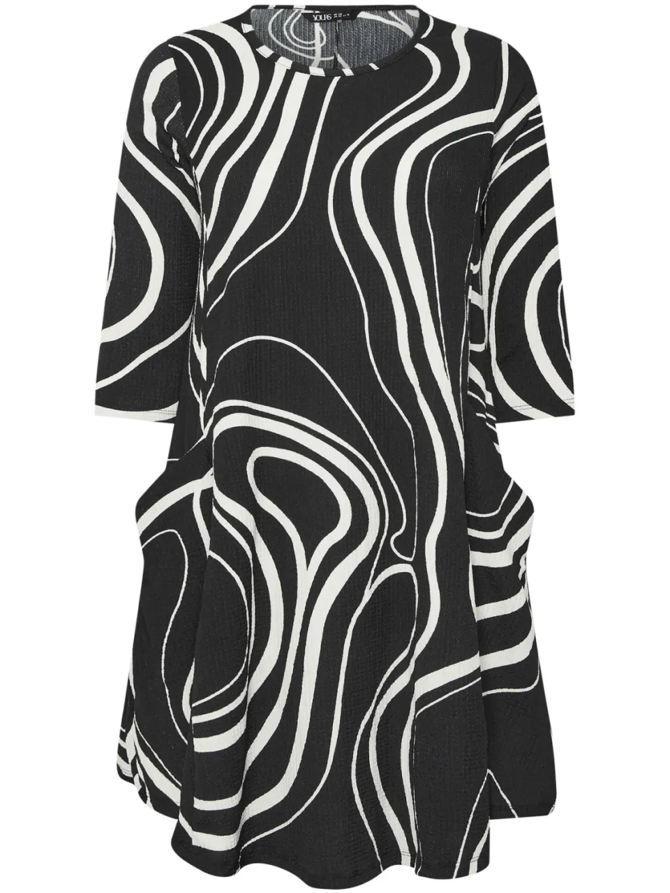 Yours Zwarte Abstracte Swirl Tuniekjurk, foto 3