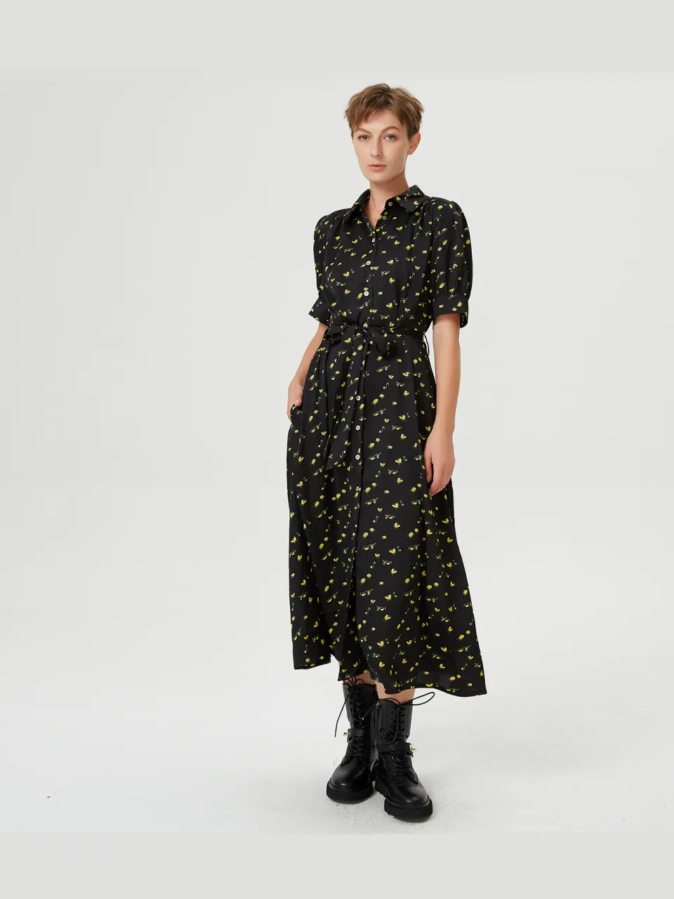 S&J Weekends Shirt-jurk met gezwollen mouwen en lieveheersbeestje print zwart, foto 2