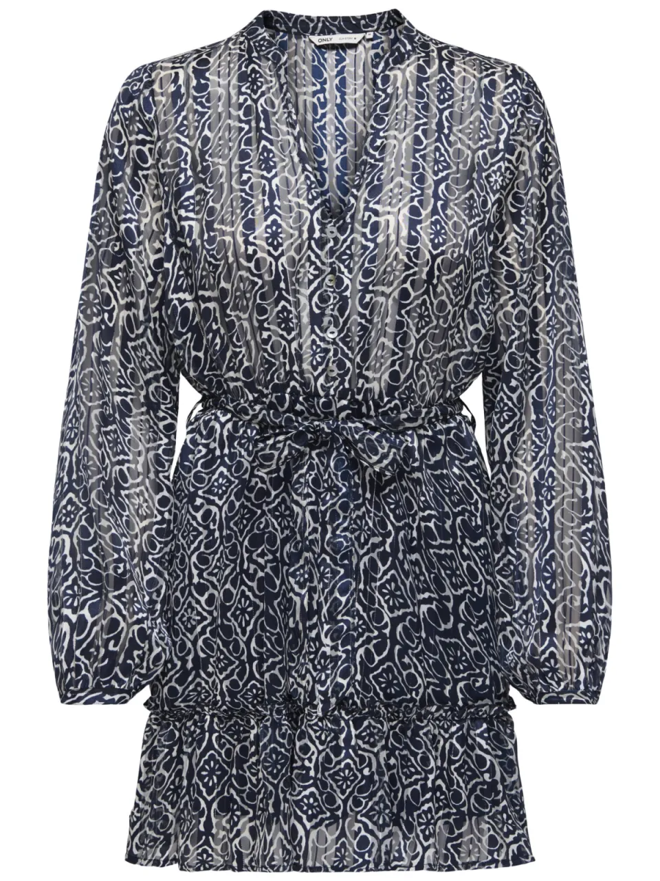 Only zomerjurk met paisley print met lurex blauw, foto 2