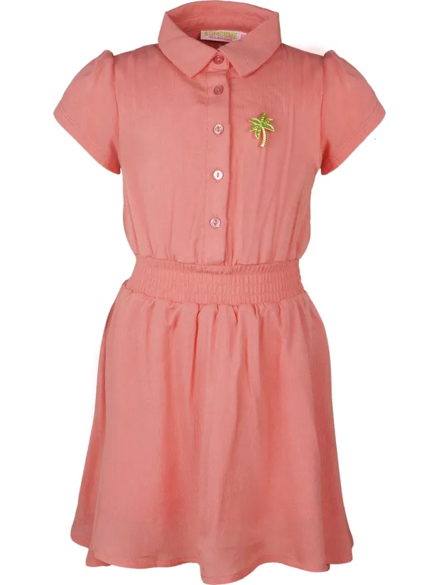 Someone MORGANA-SG-51-E Meisjes Jurk - CORAL