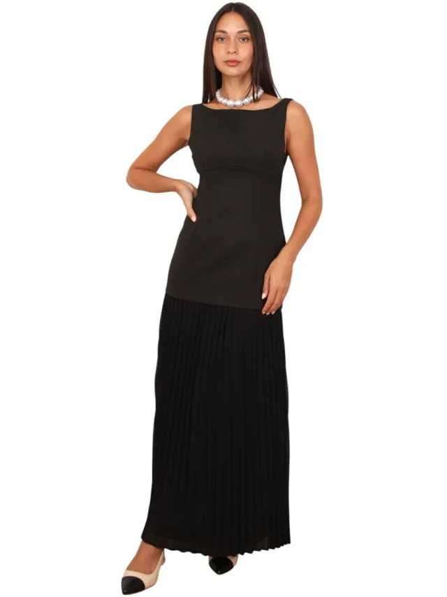 La Modeuse Lange Jurk La Modeuse 76300_P180688 Zwart