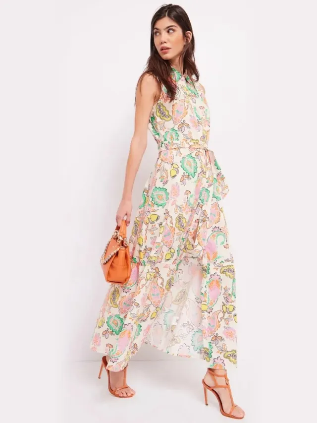 Gaudi Floral print katoen jurk 411BD15029 - Maat : 44