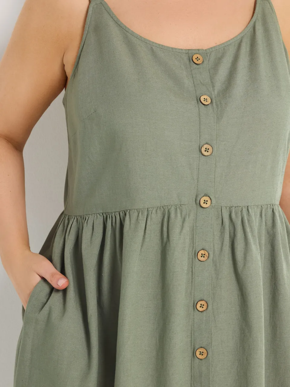 Yours Groene Linnen Sundress, foto 3
