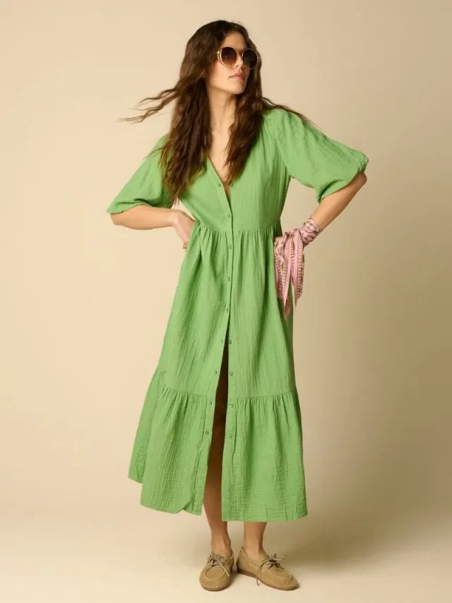 Sissy-Boy Groene maxi jurk