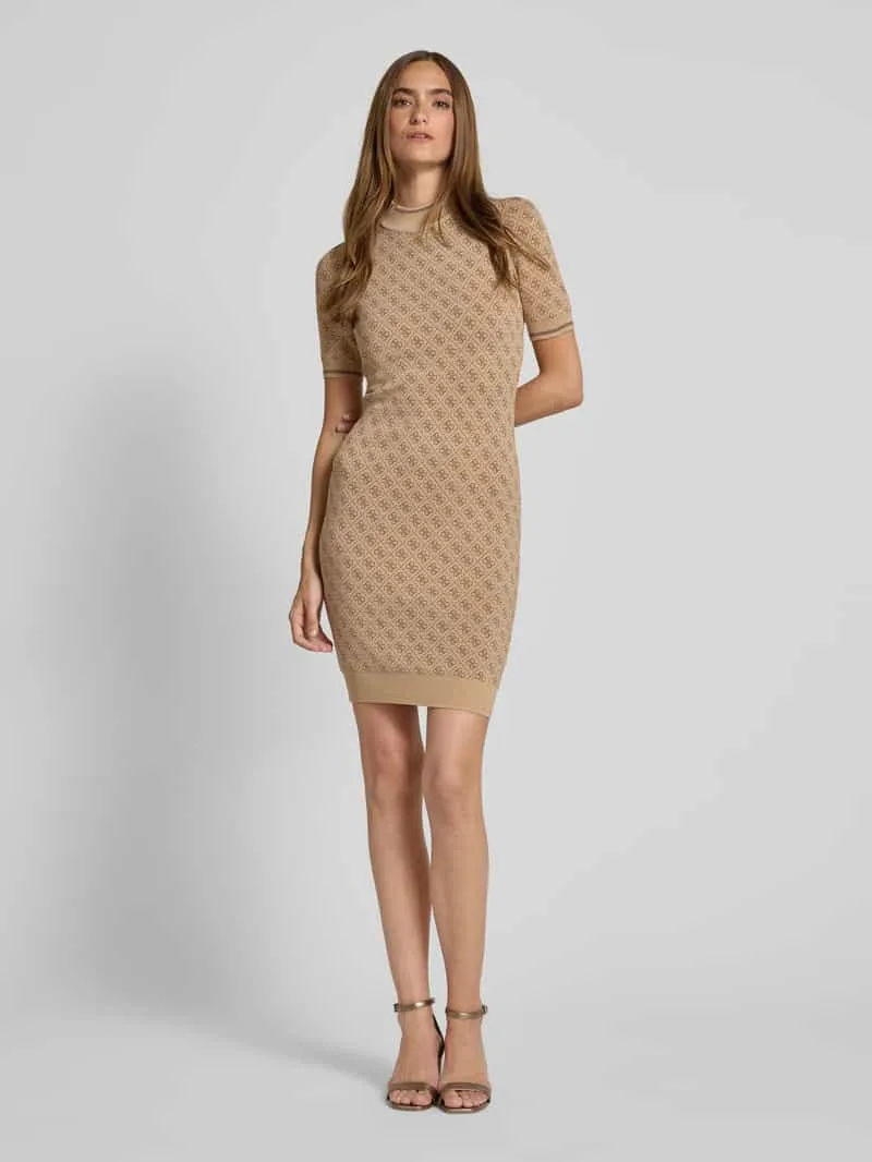 Guess Gebreide mini-jurk met logomotief, model 'LISE' zand, foto 3