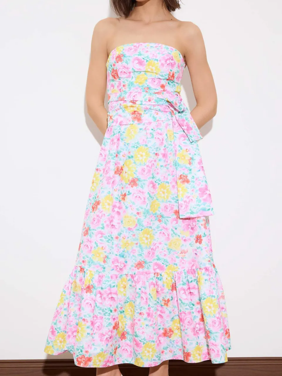 Trendyol TRENDYOLMİLLA Dames Meerkleurig Bloemen Maxi Mouwloos Skater Jurken veelkleurig, foto 2