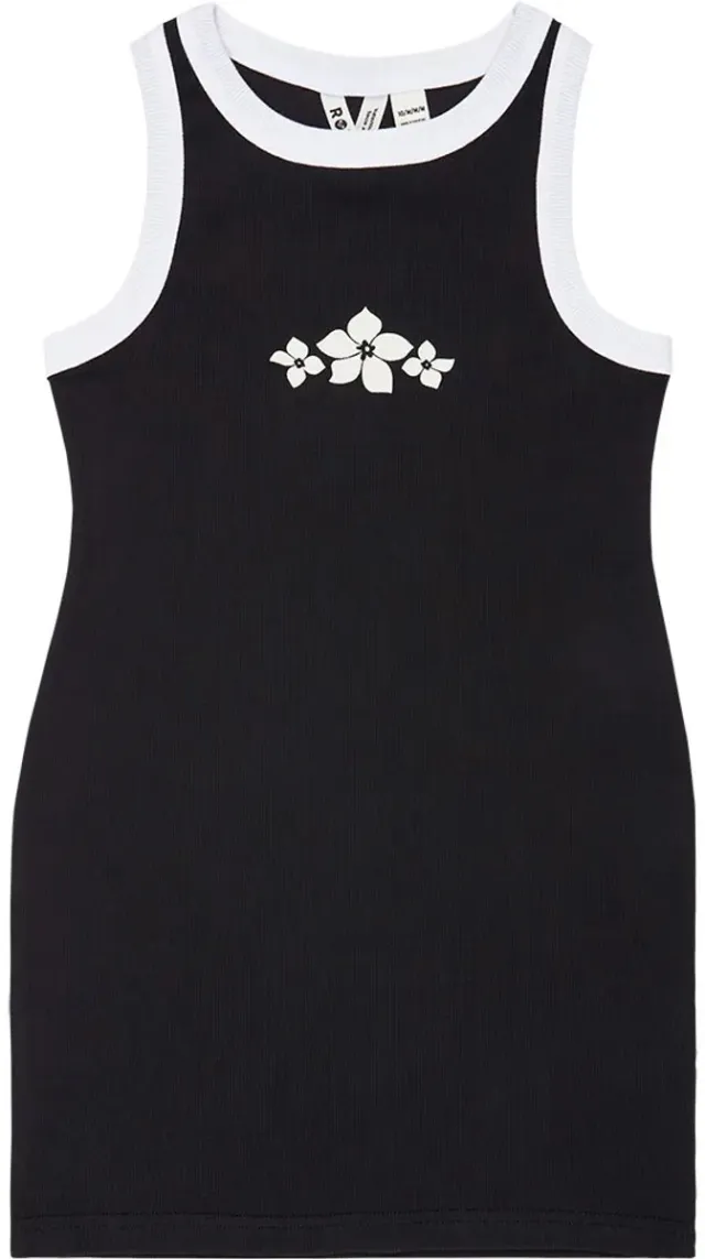 Roxy Iconic Days Rg Mouwloze Korte Jurk Zwart 14 Years Meisje Anthracite