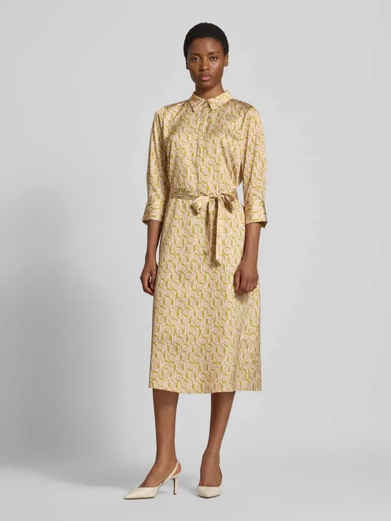 Joop! Vloeiende vrijetijdsjurk met all-over motief model '263D32Diandra2' Beige