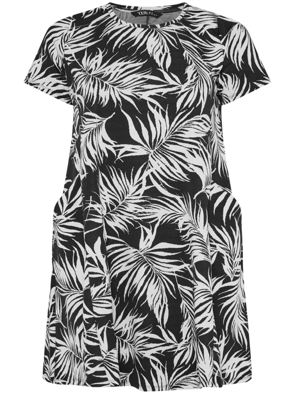 Yours Zwarte Jurk Met Jacquardprint, foto 4