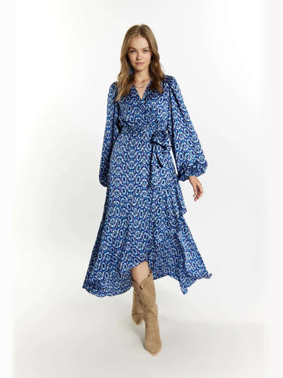 IZIA Maxi jurk Dames Blauw Veelkleurig