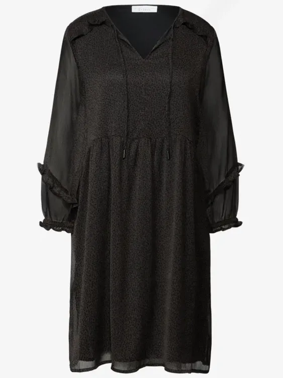 Street One Studio Gedessineerde chiffon jurk bruin, foto 3