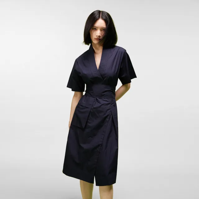 Smart & Joy Katoenen kimono wrap jurk Blauw