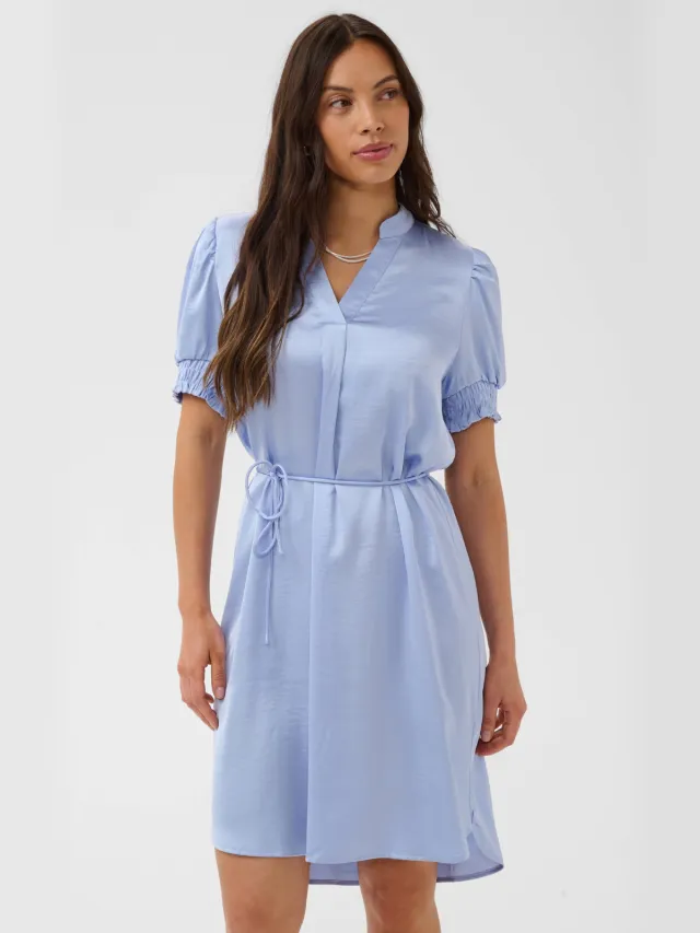 Saint Tropez mini jurk met ceintuur - lichtblauw