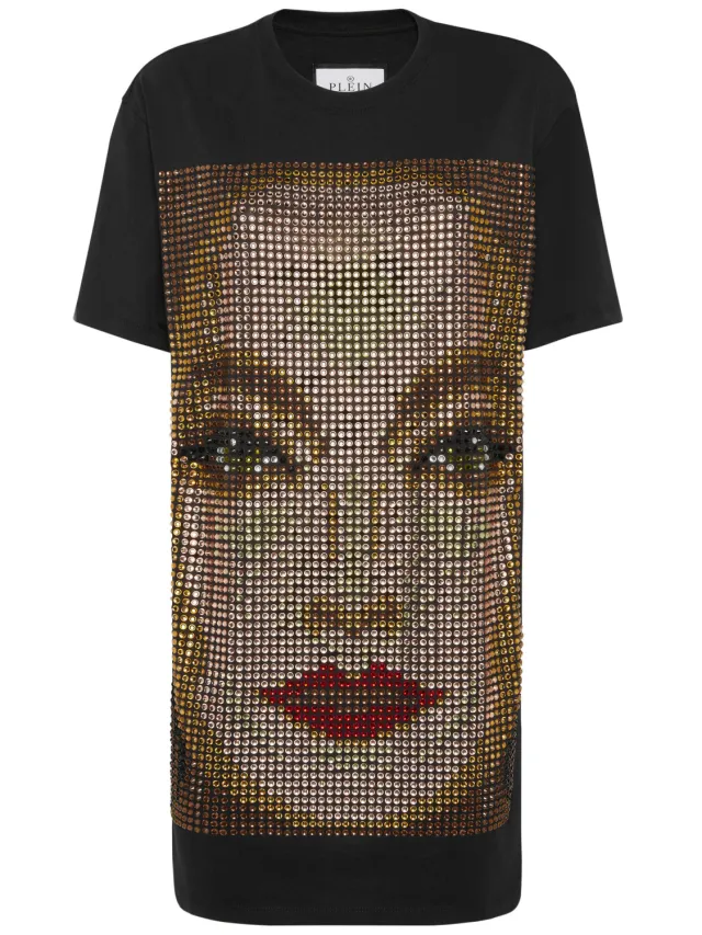 Philipp Plein T-Shirt Jurk Kort zwart, foto 2