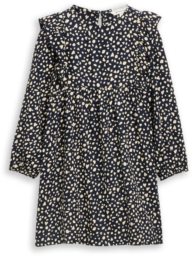 Tom Tailor Minijurk met volants - dark base dots design