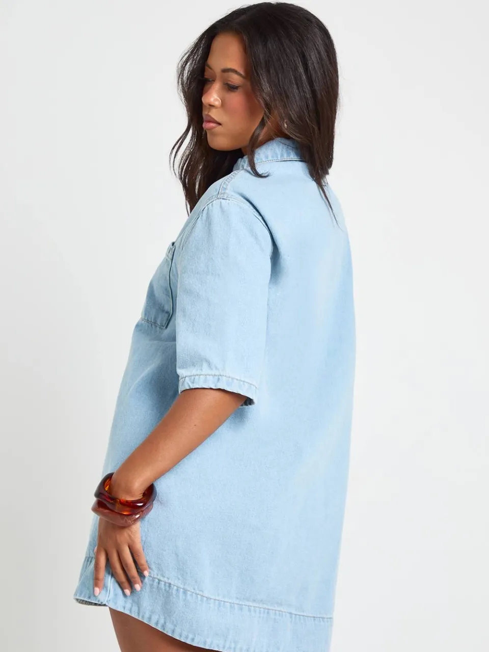 boohoo Dames Denim Jurk Met Korte Mouwen, foto 2