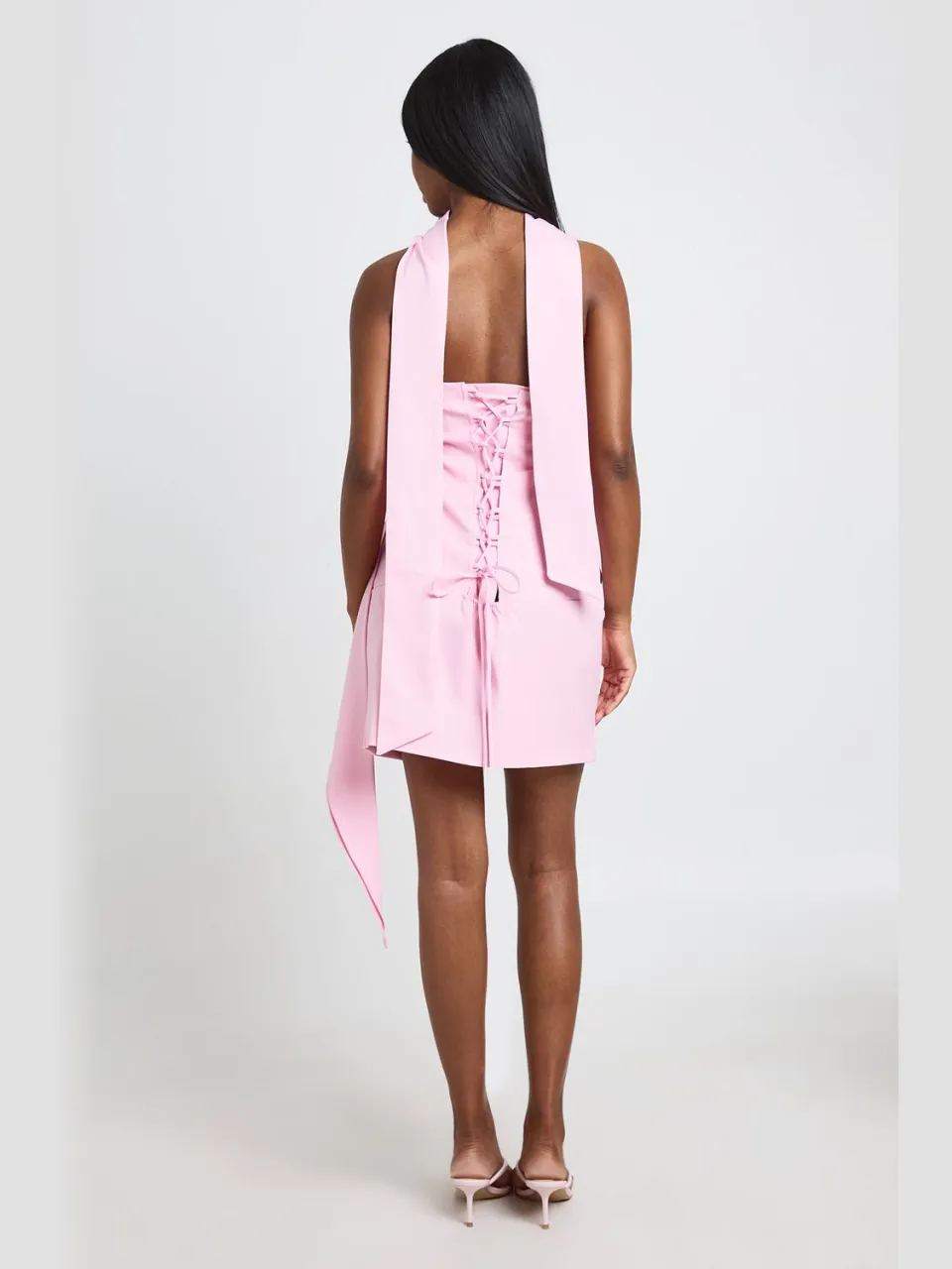 boohoo Dames Gestructureerde Mini-jurk Met Corsetdetail En Gedrapeerde Zijkant pastelroze, foto 2