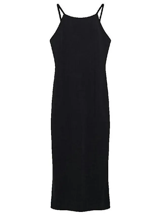 Jurk Superdry Robe mi-longue avec dos en dentelle zwart