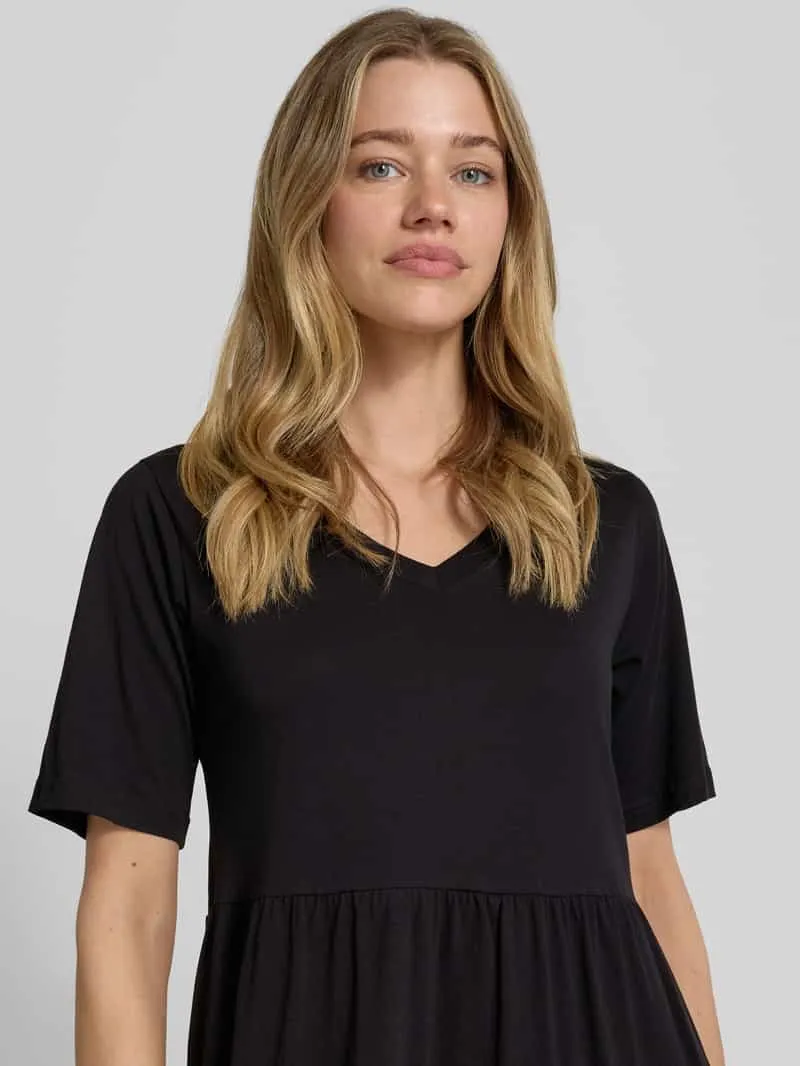 Soyaconcept midi-jurk met smokdetails model 'DERBY' zwart, foto 5