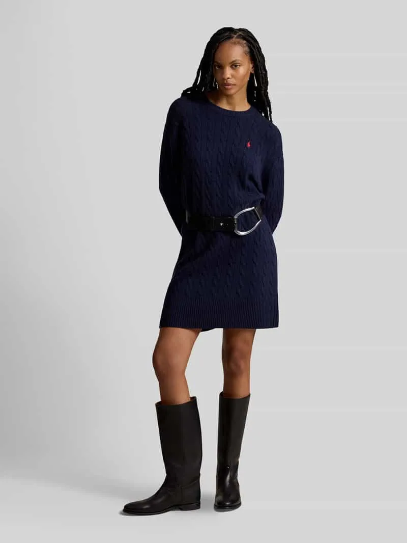 Polo Ralph Lauren Vloeiende vrijetijdsjurk van mix van wol en kasjmier marineblauw, foto 2