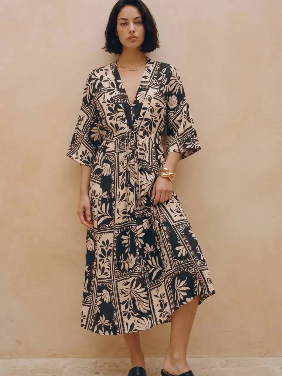 Vero Moda zomerjurk zwart Zwart/ecru
