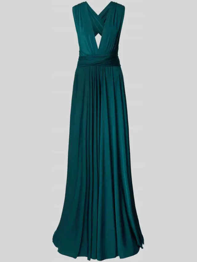 Rose Avenue maxi-jurk met diepe v-hals flessengroen, foto 2