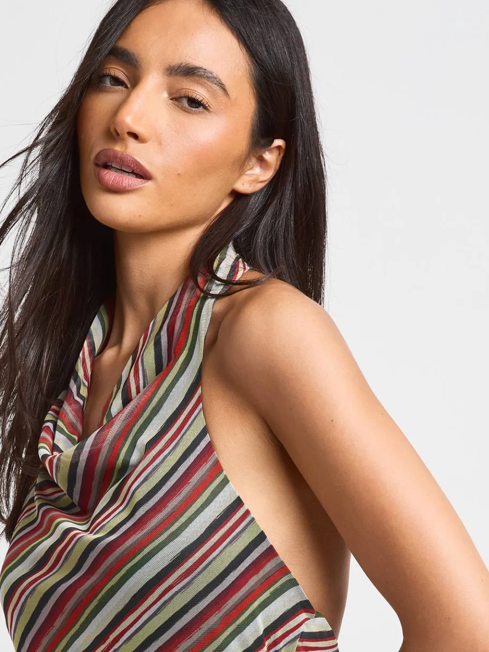 boohoo Dames Gestreepte Halter Mini Jurk multicolor, foto 4