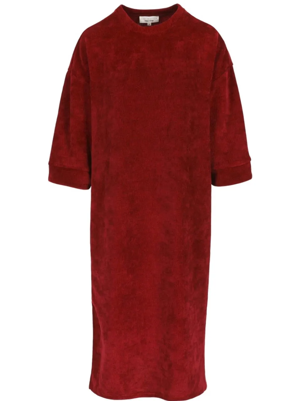 LOLALIZA velours midi-jurk rood, foto 2