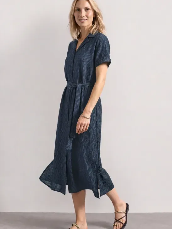 Street One Midi-jurk met bowlingkraag Blauw