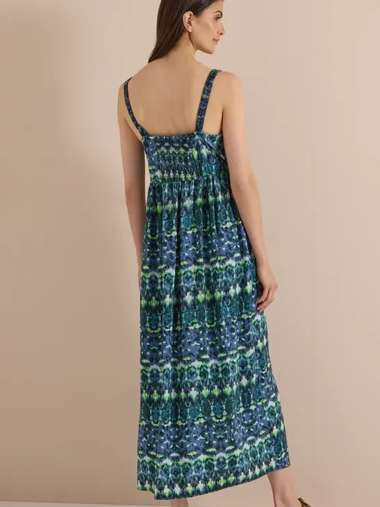 cecil Maxijurk met V-hals en print blauw, foto 2