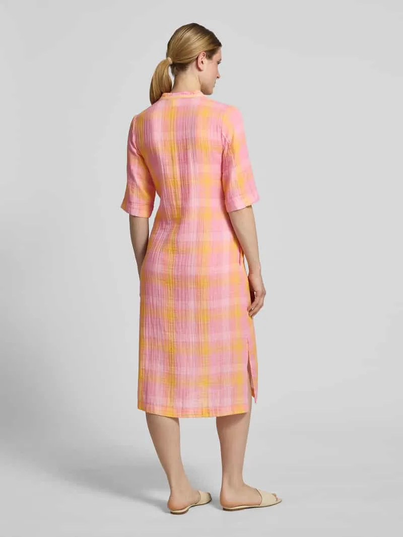 Emily Van den Bergh relaxed fit midi-jurk met tuniekkraag felroze, foto 3