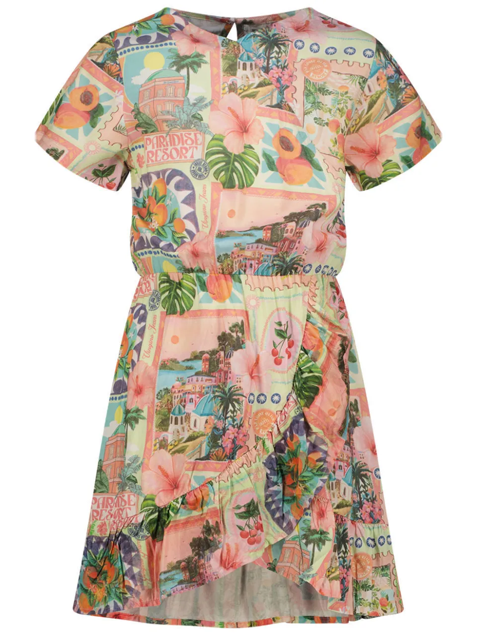 Vingino midi jurk met all-over print groen/multicolor, foto 2