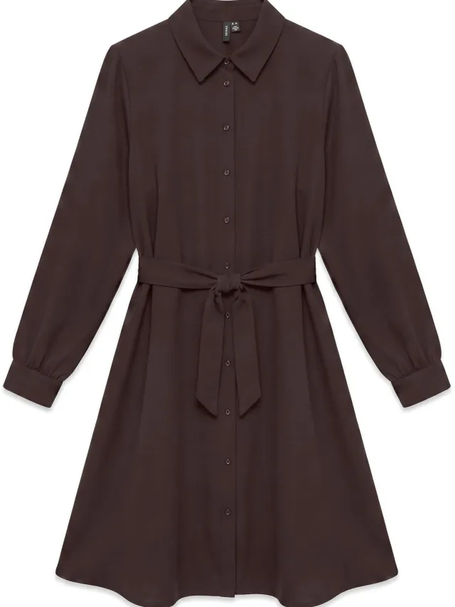 Vero Moda Jurk VMSALLY Midi-jurk Chocolate Torte 1