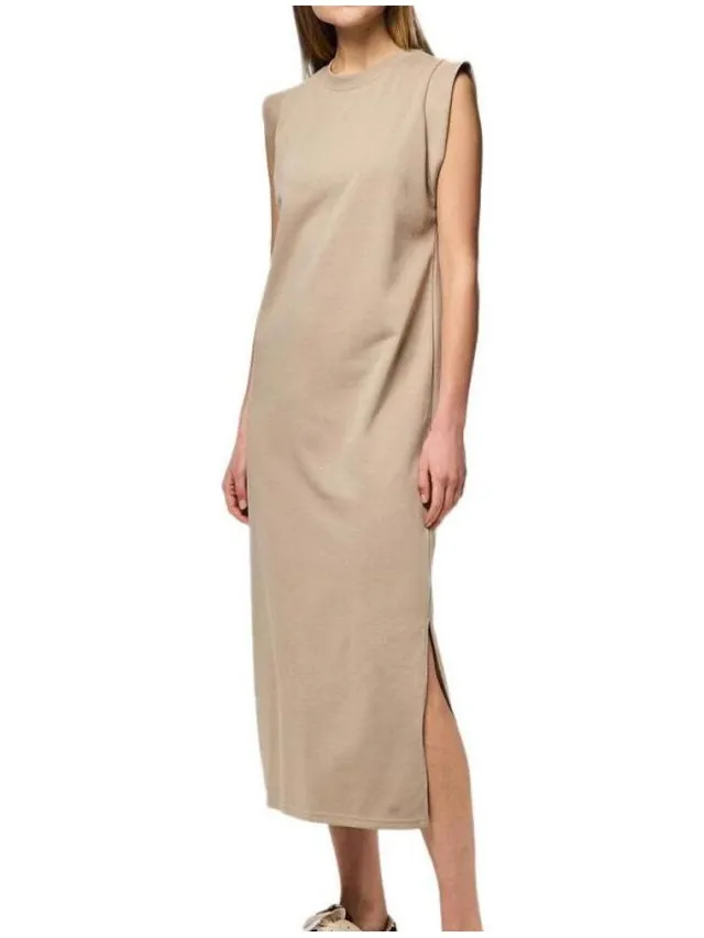 Pieces Lange Jurk Pieces Summer Beige