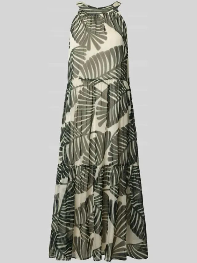 Christian Berg Woman Selection relaxed fit midi-jurk met florale all-over print zand, foto 2