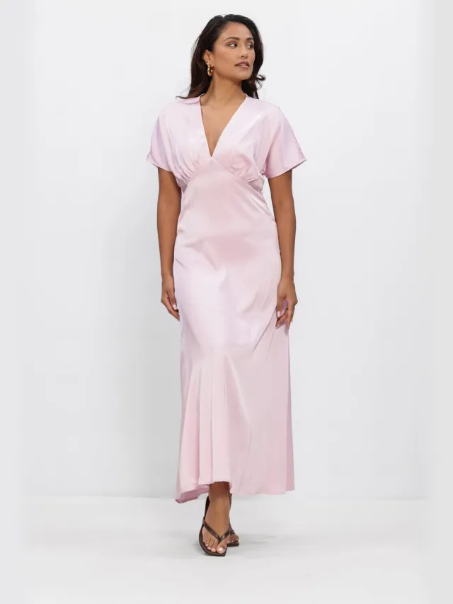 Y.A.S. YAS Dames Jurken Yassatina Ss Ankle Dress - Lichtroze