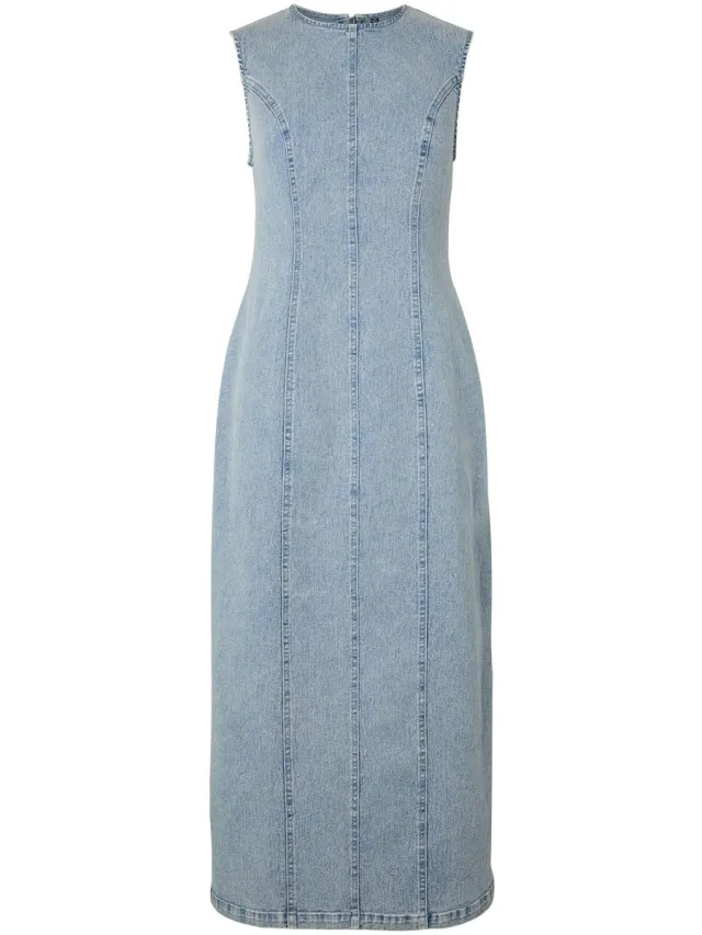 Pieces maxi-jurk PCFRANNA DENIM Light Blue Denim1